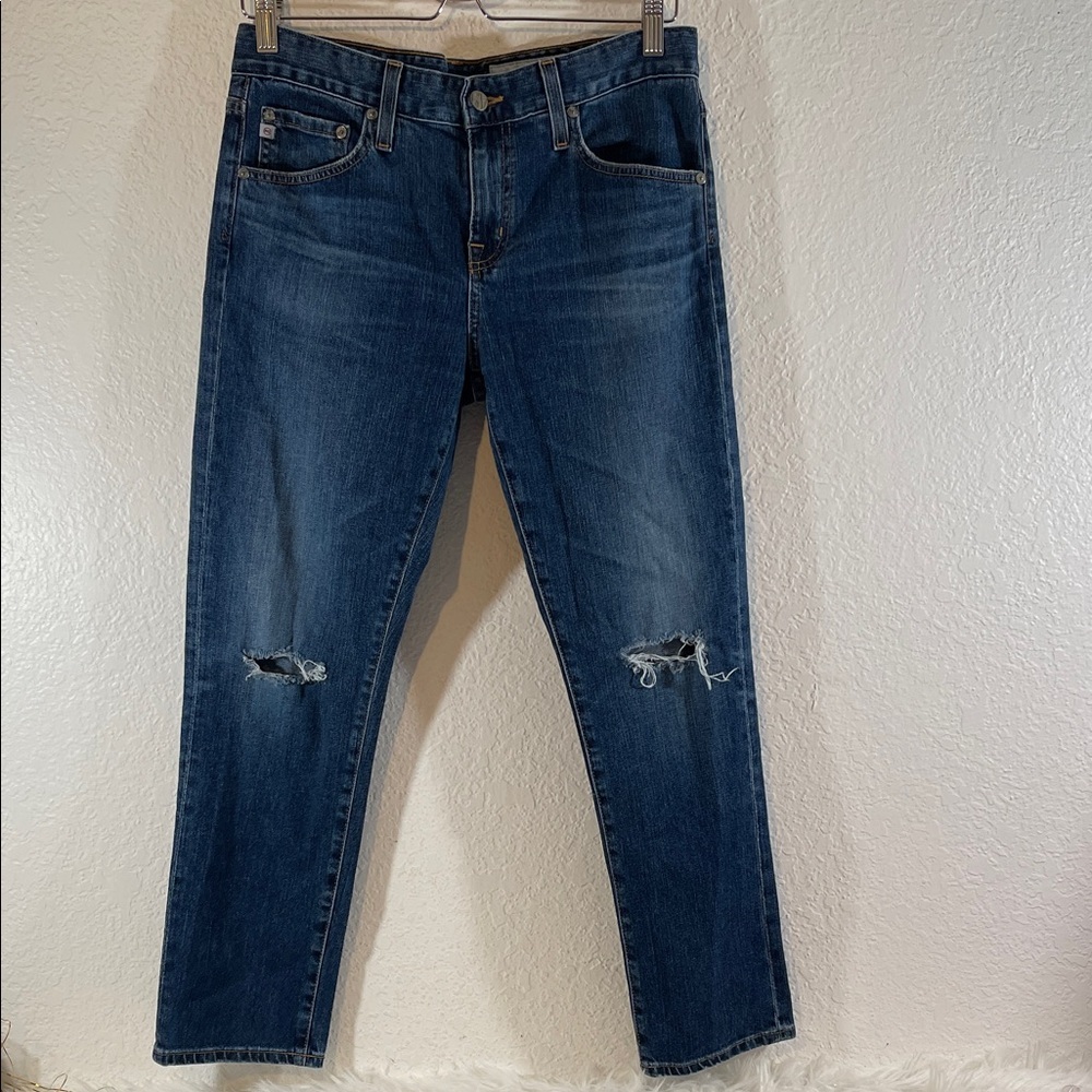 ADRIANO GOLDSCHMIED The Ex-Boyfriend Slim Blue Distressed Denim Jeans Size 27
